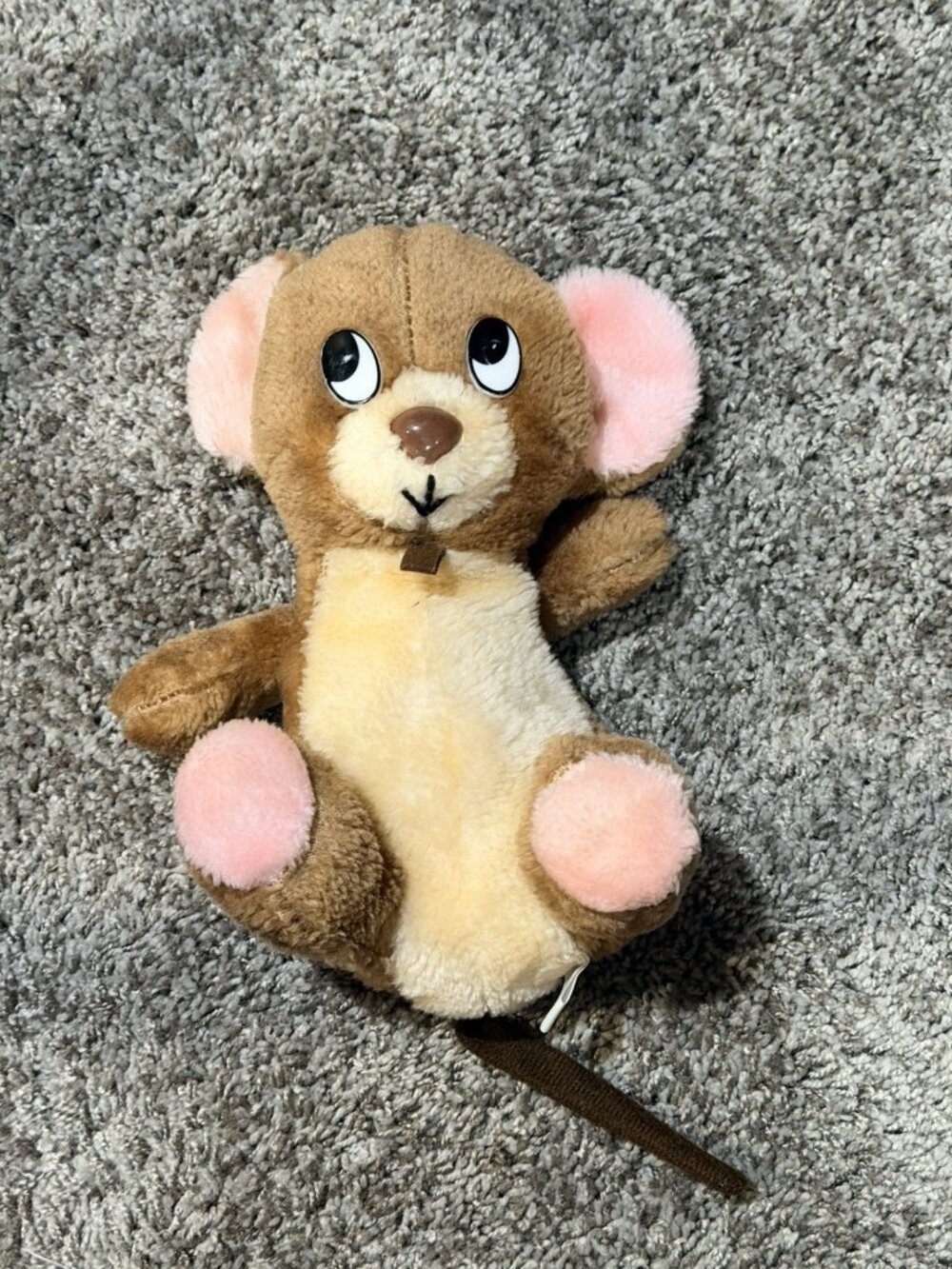 Vintage Tom & Jerry 10” 1970’s Stuffed Plush Brown Mouse Toy S.T.I Rare HTF